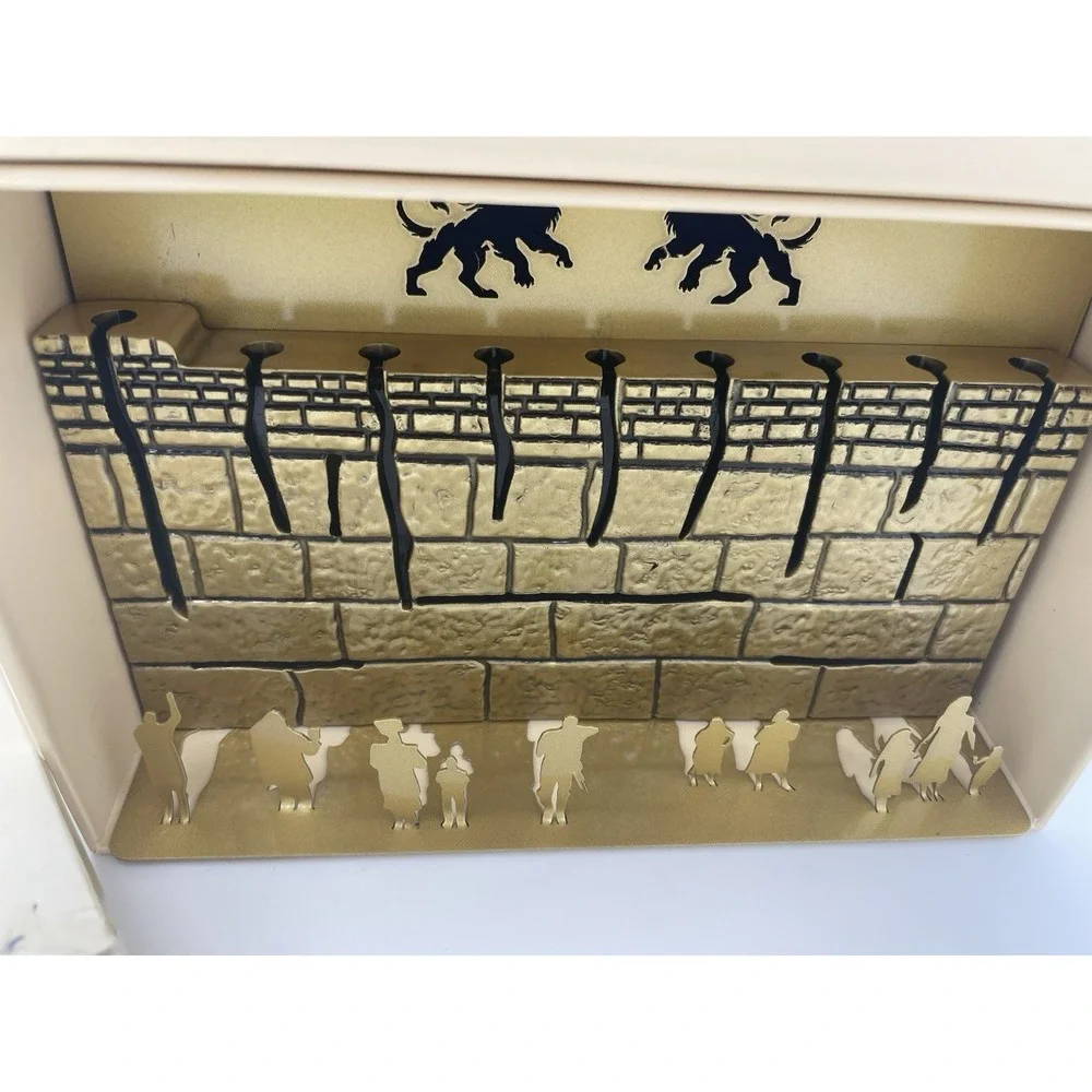 The Western Wall Stones Of Prayer And Tears Hanukkah Menorah Chen Taoz w/Candles